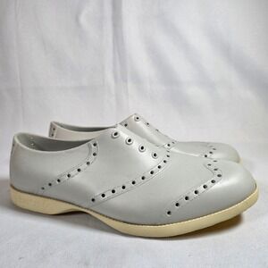 Biion Oxford Gray Slip On Golf Shoes Womens 8 Wingtip Brogue EVA Waterproof